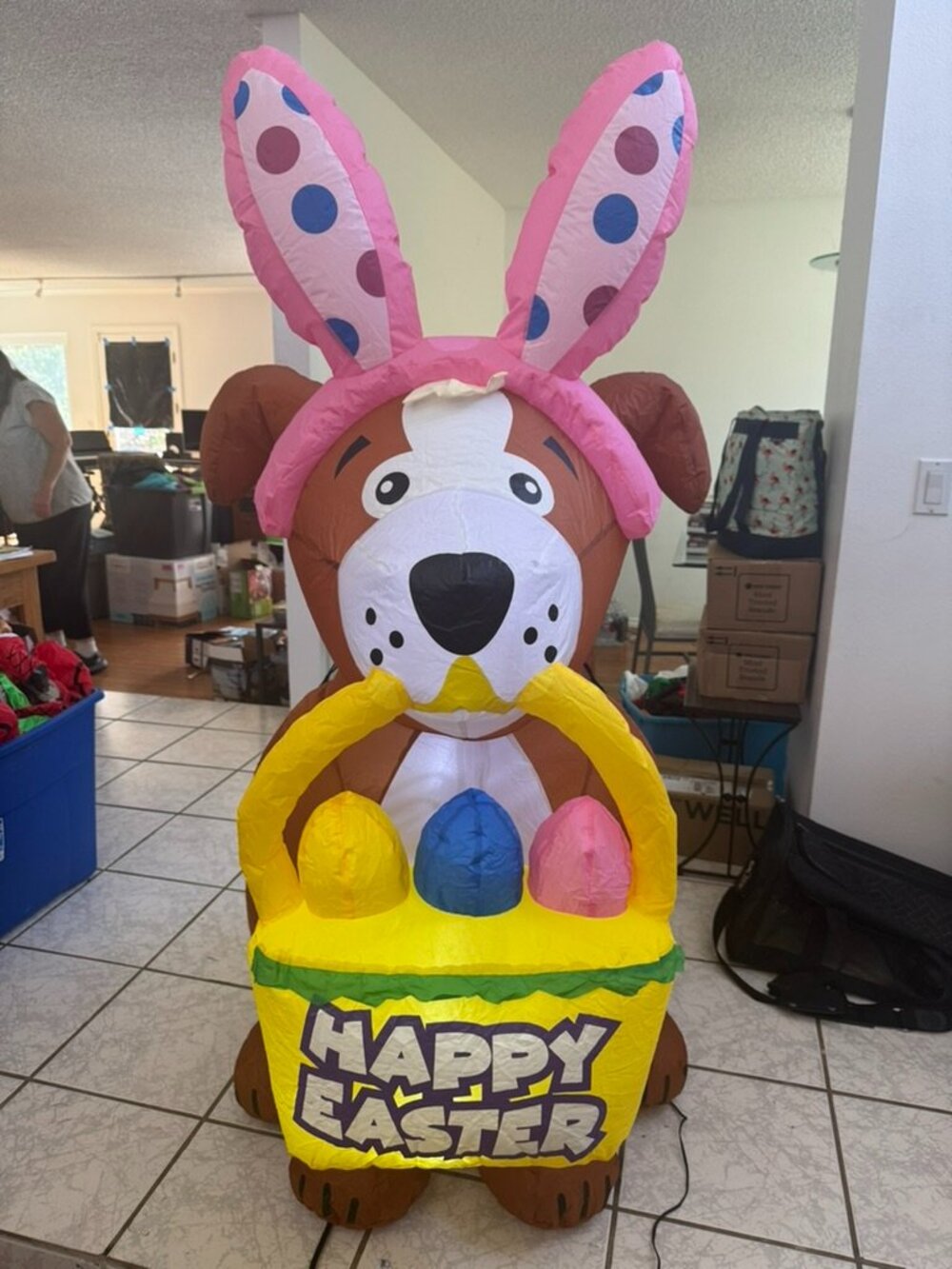 5.2ft GOOSH Inflatable Easter Dog with Basket and Eggs